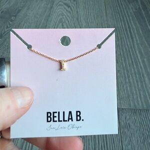 Gold Initial Charm Necklace "I"